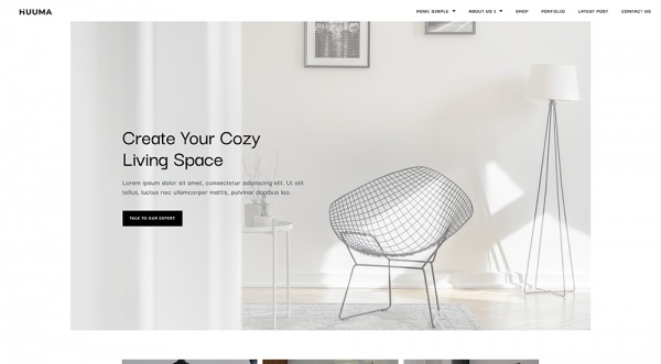 Huuma - Minimal Portfolio & Shop Template Kit