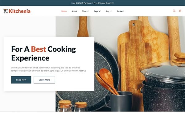 Kitchenia – Kitchenware & Cooking Utensils Store Template Kit