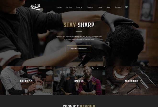 Nelson - Barbershop Hairdresser Template Kit