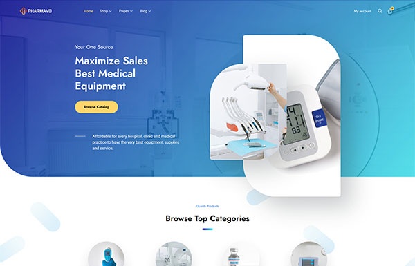 Pharmavo - Medical Supplies eCommerce Template kit