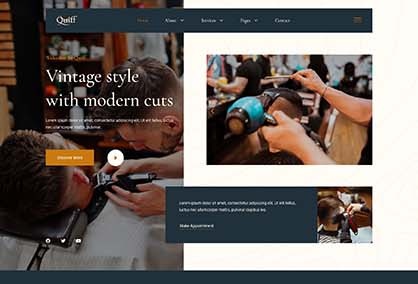 Quiff - Barbershop & Hairdresser Elementor Template Kit