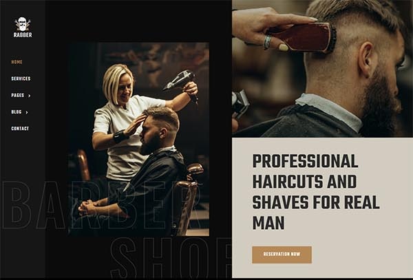Rabber – Barbershop & Hairdresser Elementor Template Kit