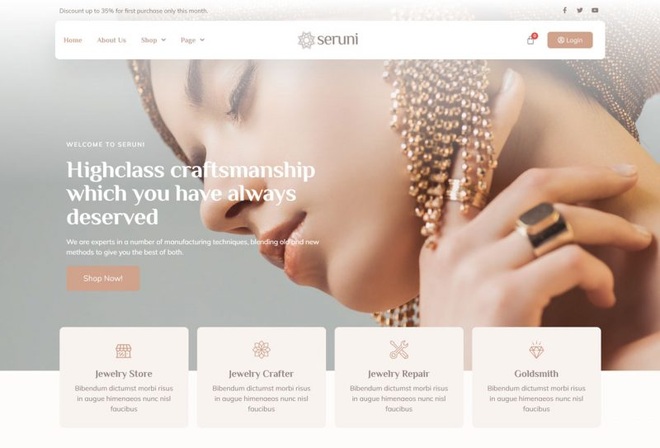 Seruni - Template kit for jewelry store