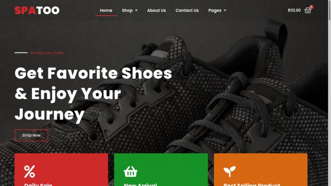 Spatoo - Modern Shoes Ecommerce Elementor Template Kit