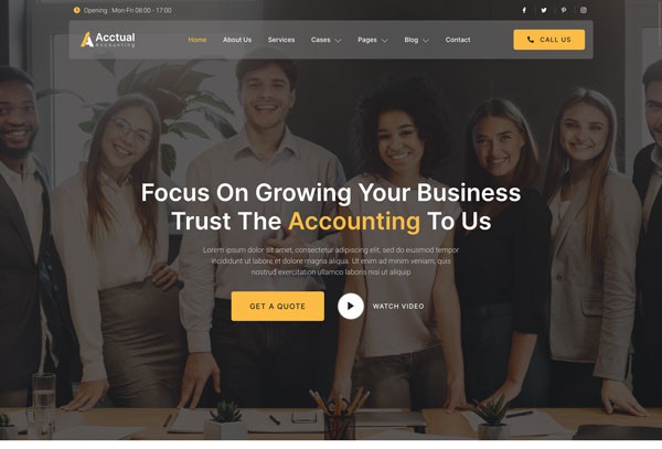Acctual – Accounting Firm Elementor Template Kit