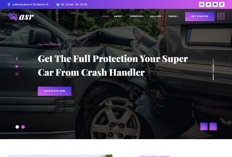 Asurance - Car Auto Insurance & Protection Services Elementor Template Kit
