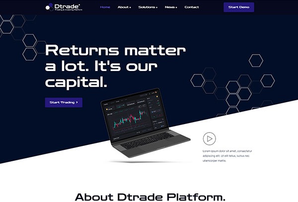 Dtrade - Trading & Investment Company Elementor Template Kit