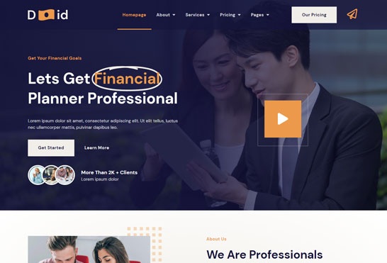 Duid - Personal Financial Consultant Service Elementor Template Kit