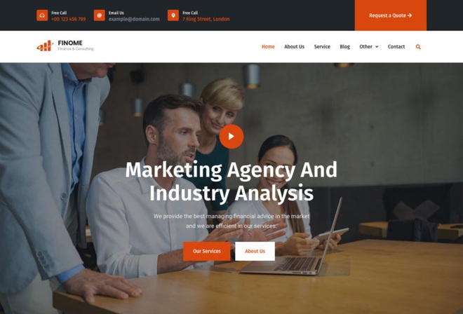 Finome - Finance & Business Elementor Template kit