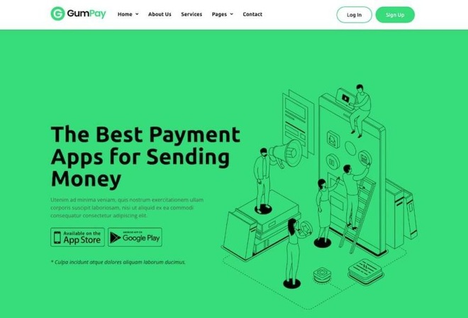 GumPay - Money Transfer and Online Payments Elementor Template Kit