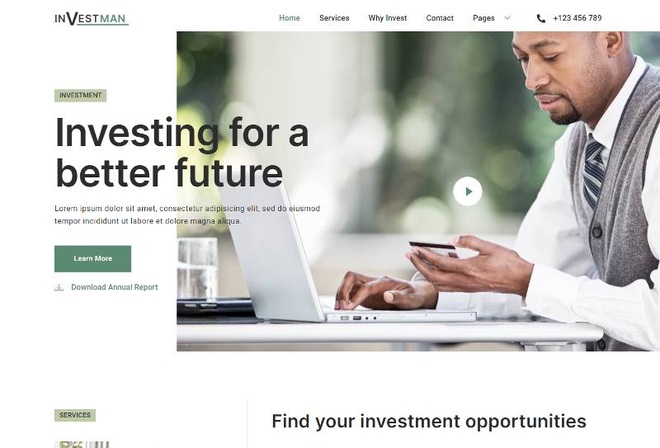 Investman - Investment Elementor Template Kit