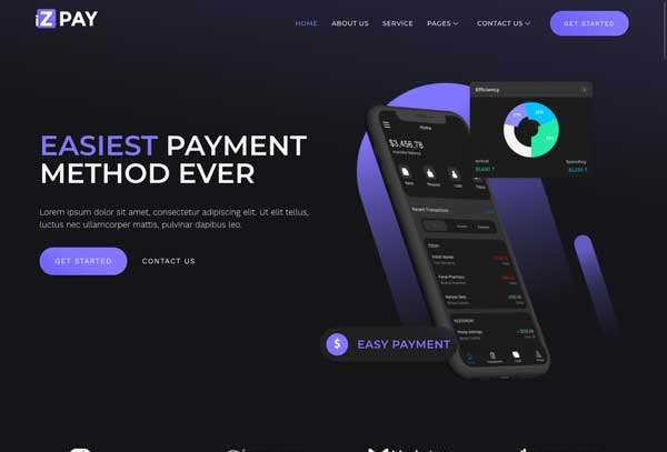 iZPAY - Mobile App & Fintech Startup Elementor Template Kit