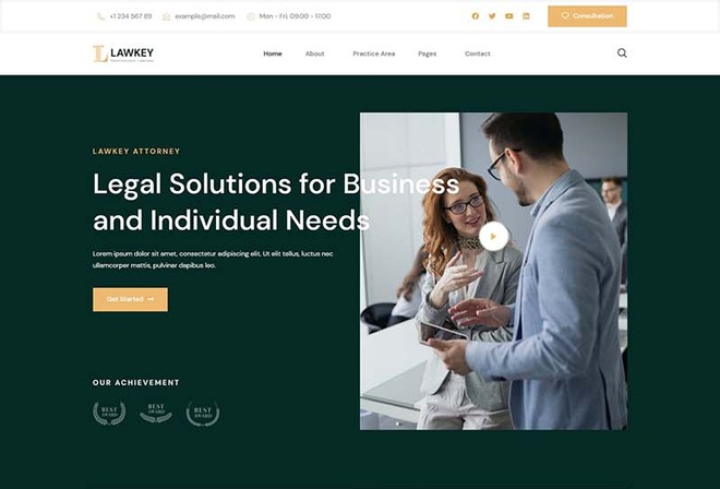 Lawkey - Law Firm & Attorney Elementor Template Kit