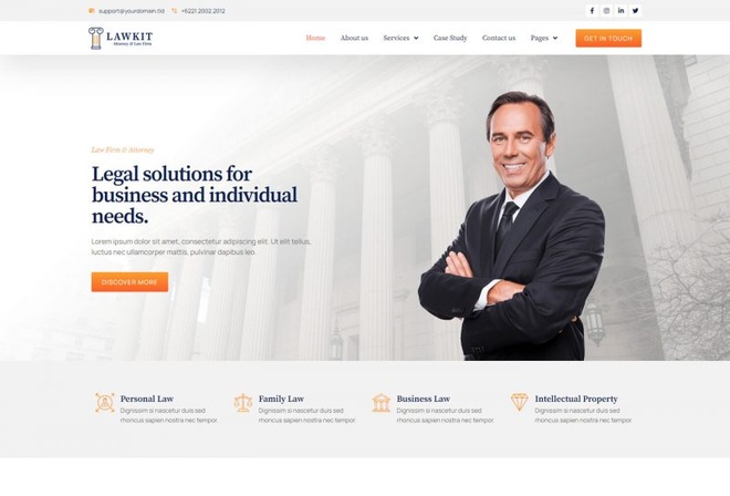Lawkit - Template kit for Law Firm & Attorney