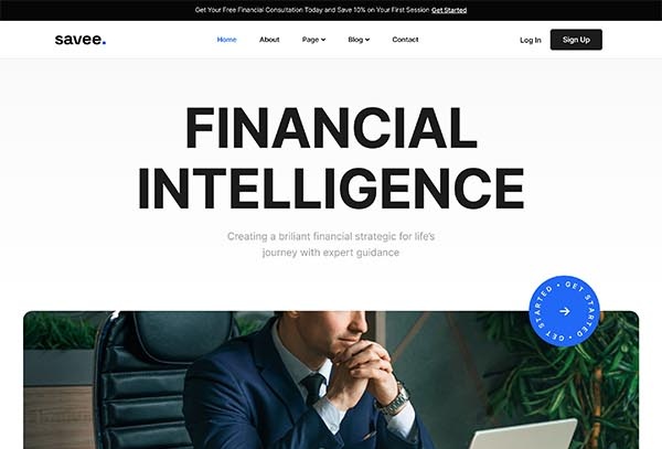 Savee – Financial Consulting Elementor Template Kit
