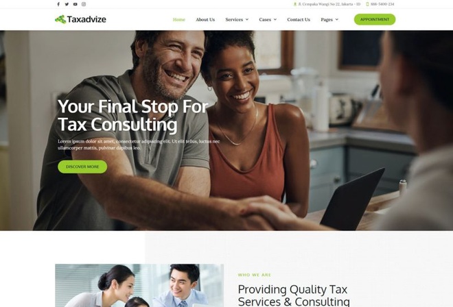 Taxadvize - Template Kit for Tax Advisor & Financial Consulting