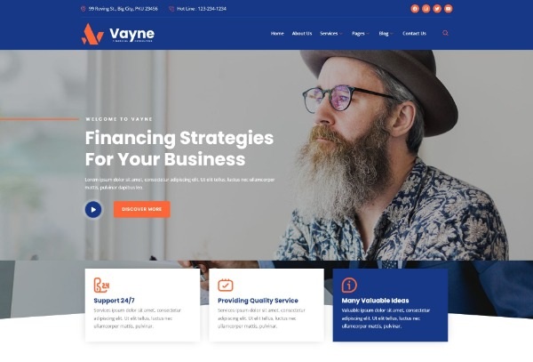 Vayne - Financial Consulting Elementor Template Kit