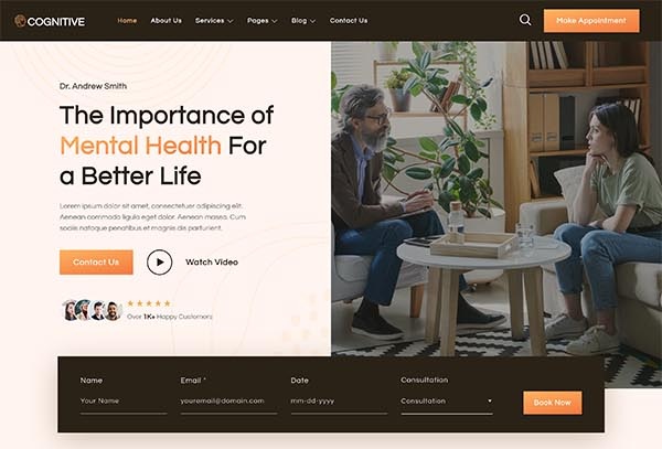 Cognitive – Psychology and Counseling Elementor Template Kit