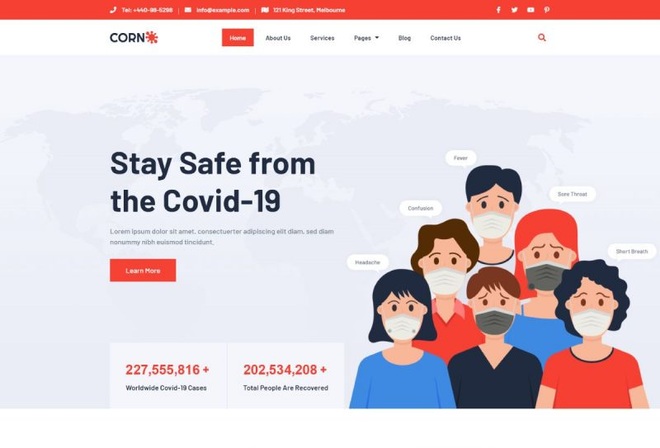 Corn - Coronavirus Medical Prevention Elementor Template Kit