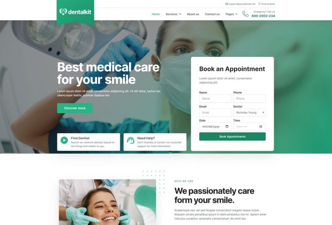 Dentalkit - Template kit for Dental Services