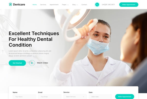 Dentcare – Dentist & Dental Clinic Elementor Template Kit