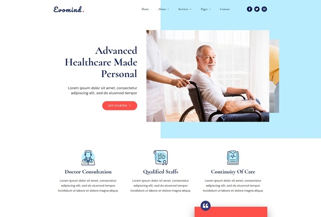 Evomind - Home Healthcare Services Elementor Template Kit