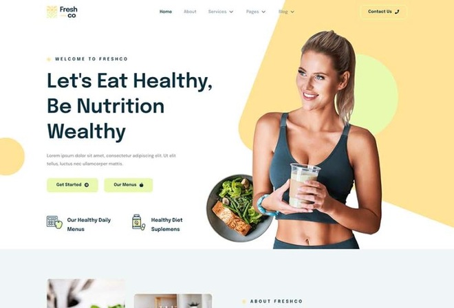 Freshco - Healthy Food & Nutrition Service Elementor Template Kit