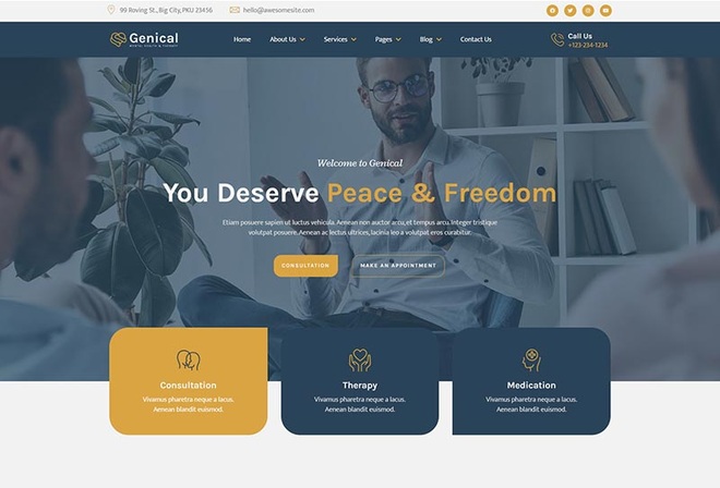 Genical - Mental Health & Psychologist Elementor Template Kit