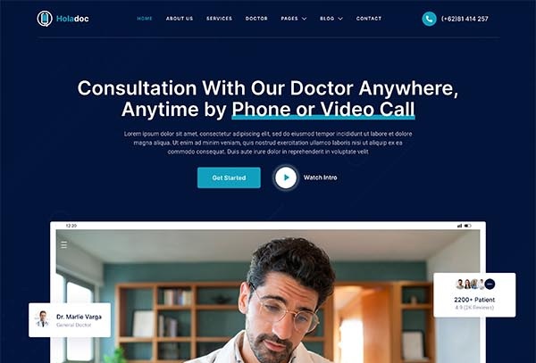 Holadoc – Online Doctor Consultation Elementor Template Kit