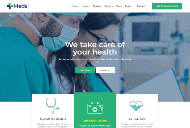 Meds - Health & Medical Elementor Template Kit