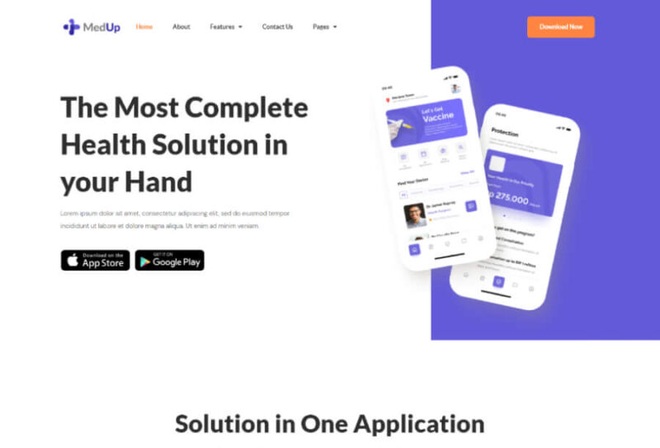 MedUp - Saas & Medical App Elementor Template Kit
