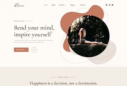 Savasa - Yoga & Meditation Elementor Template Kit