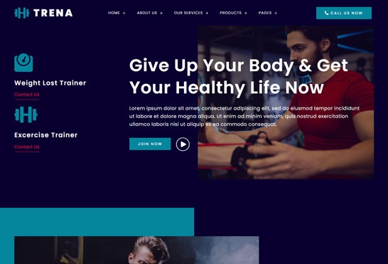 Trena - Sport & Fitness Trainer Services Elementor Template Kit