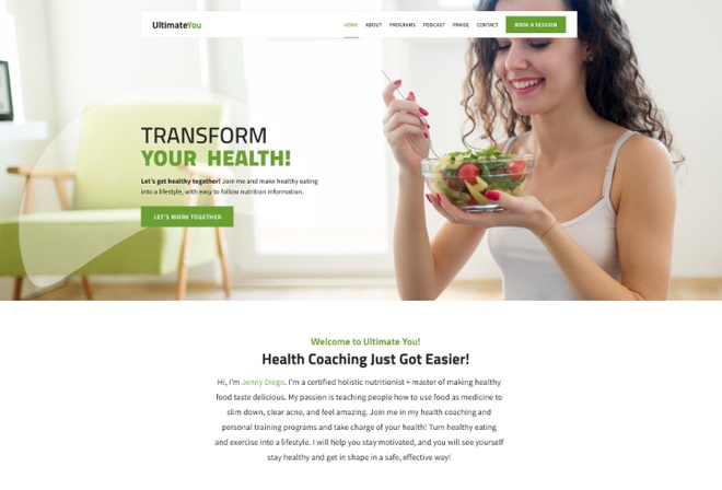 Ultimate You - Health Coach Elementor Template Kit