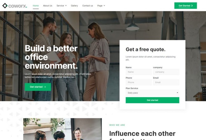 Coworx - Template kit for coworking space services