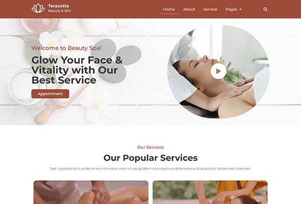 Teracotta - Spa & Beauty Salon Elementor Template Kit