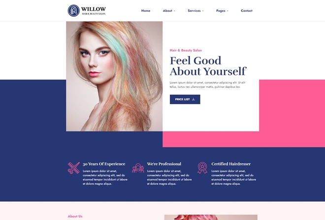 Willow - Hair and Beauty Salon Elementor Template Kit
