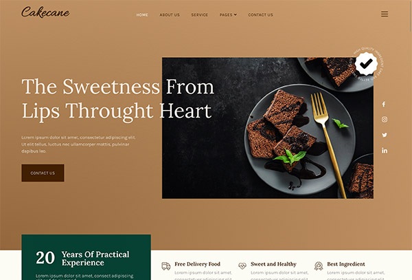 Cakecane – Cake & Pastry Elementor Template Kit