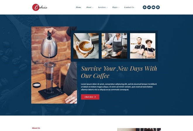 Cedric - Coffee & Beverages Elementor Template Kit