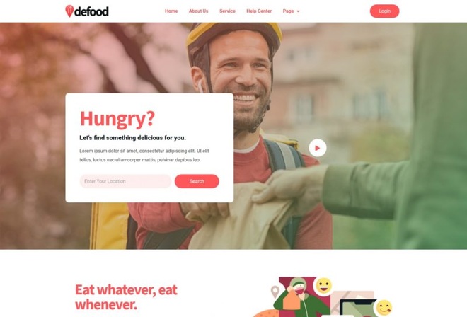 Defood - Template Kit For Food Delivery