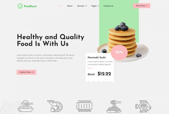 Foodhunt - Food Catering Service Template Kits