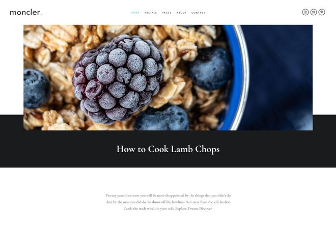 Moncler - Food Blog Elementor Template Kit