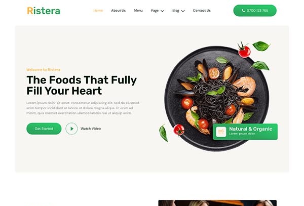 Ristera – Restaurant & Cafe Elementor Template Kit