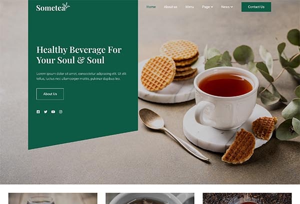 Sometea – Tea House Cafe & Restaurant Elementor Template Kit