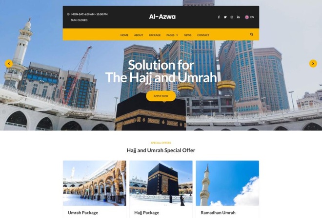 Al-Azwa - Umrah Travel Elementor Kit