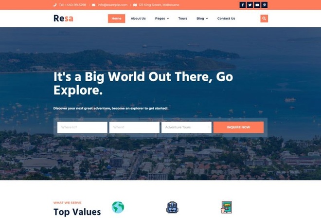 Resa - Travel and Tourism Elementor Template Kit