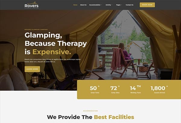 Rovers - Glamour Camping & Adventure Elementor Template Kit
