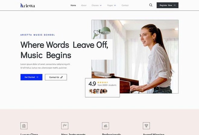 Arietta - Music School Elementor Template Kit