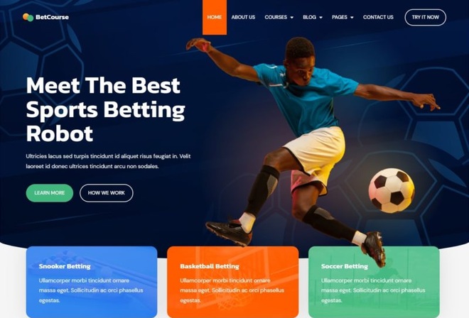 BetCourse - Sports Betting & Prediction Course Elementor Template Kit
