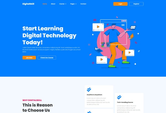 DigitalSkill - E-Course & Tutor Elementor Template Kit